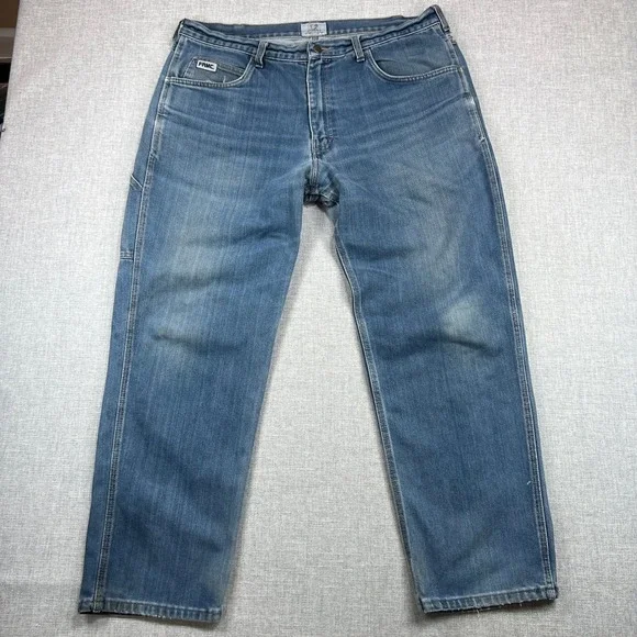2 Pairs Tyndale FR Flame Resistant Carpenter Jeans Men 38x30 CAT2 Blue Utility